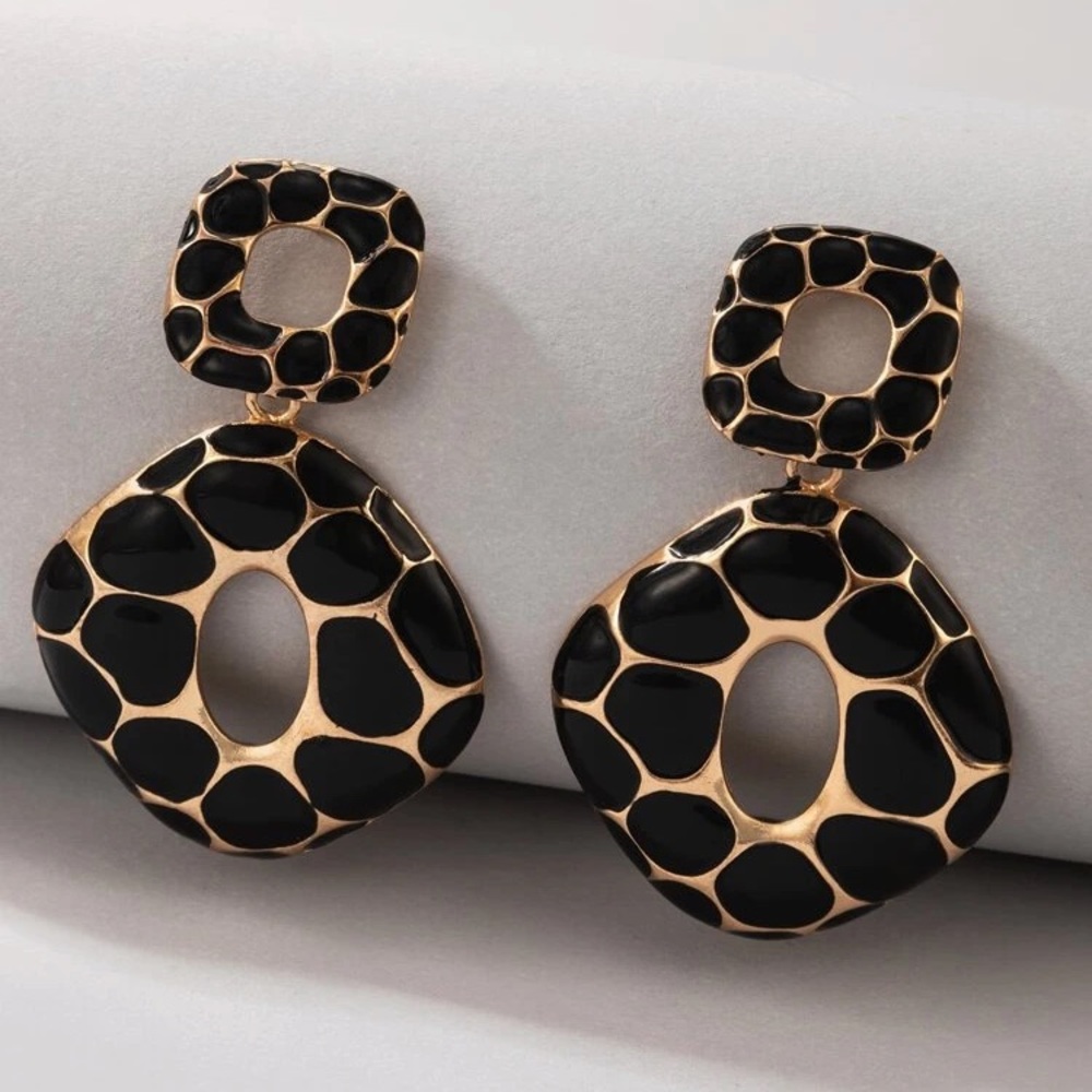 💥HOT💥 New Two Tone Geometric Drop Earrings